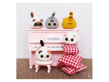 Listing 6 of 9 for 4cm Wool Felt Jab Cat Hand-made DIY Creative Cat. Wool Needlepoint Kit Wool