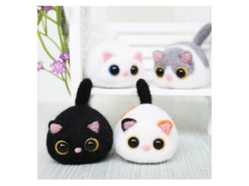 Listing 7 of 9 for 4cm Wool Felt Jab Cat Hand-made DIY Creative Cat. Wool Needlepoint Kit Wool