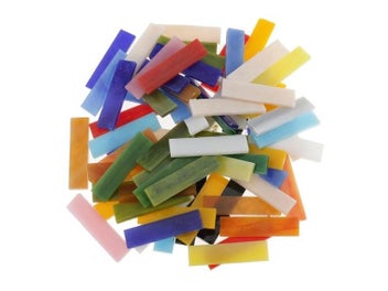 Listing 4 of 9 for 70 Pieces Rectangle Shape Mixed Color Glass Mosaic Tiles Tessera For Mosaic