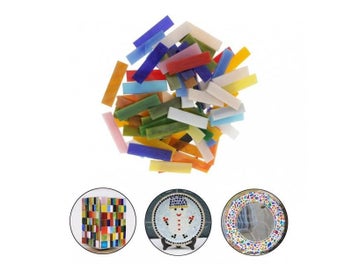 Listing 5 of 9 for 70 Pieces Rectangle Shape Mixed Color Glass Mosaic Tiles Tessera For Mosaic