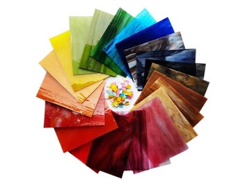 Listing 5 of 10 for 10X10Cm Square Glass Mosaic Tiles Transparent Stained Mosaic Piece Diy Mosaic