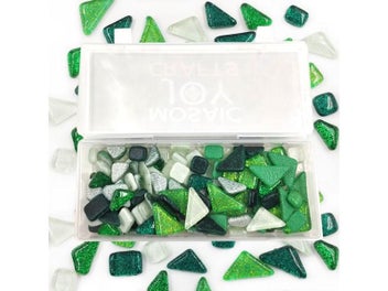 Listing 5 of 10 for 100g Assorted Color Glitter Glass Mosaic Tiles For DIY Crafts Supplies Blue