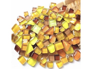 Listing 6 of 10 for 100g Assorted Color Glitter Glass Mosaic Tiles For DIY Crafts Supplies Blue