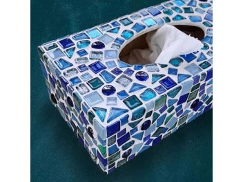 Listing 7 of 10 for 100g Assorted Color Glitter Glass Mosaic Tiles For DIY Crafts Supplies Blue