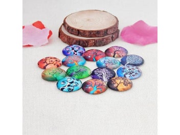 Listing 3 of 9 for 10pcs 12mm Mixed Round Mosaic Tiles For Crafts Glass Mosaic Supplies For