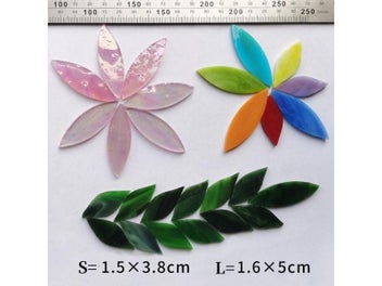 Listing 5 of 16 for Color Leaf Shaped Mosaic Tiles Stained Glass Mosaic DIY Handmade Coaster Mosaic