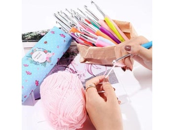 Listing 4 of 10 for 31pcs/set Crochet Hooks Set Crochet LargeEye Blunt Yarn Weave Knitting Needles