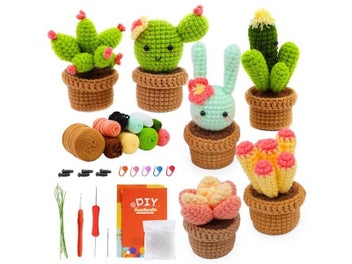 Listing 3 of 10 for KRABALL 3/6pcs Crochet Starter For Adults With Crochet Hooks Yarn Polyester