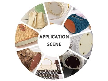 Listing 8 of 10 for QJH 1 Pcs PU Leather Oval/Round Long Knitting Crochet Bags Bottom For Thick