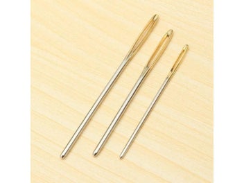Listing 4 of 9 for 18pcs/Set 3 Sizes 7/6/5.2cm Large Leather Hand Sewing Needles Gold Eye For Home