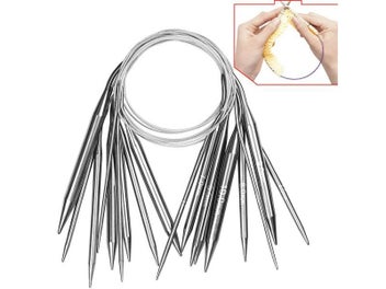 Listing 3 of 9 for 1Pc 1.5-10mm Circular Knitting Needles Stainless Steel Crochet Needles Knitting