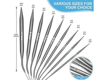 Listing 5 of 9 for 1Pc 1.5-10mm Circular Knitting Needles Stainless Steel Crochet Needles Knitting