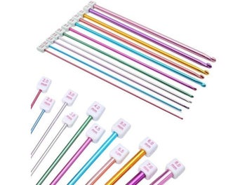 Listing 1 of 8 for 11Pcs Colorful 27cm Crochet Hooks Knitting Needles Set