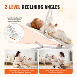 Listing 3 of 11 for New Baby Bouncer Folding Bouncer Seat Chair for Babies 0-9 Months with Toy Bar