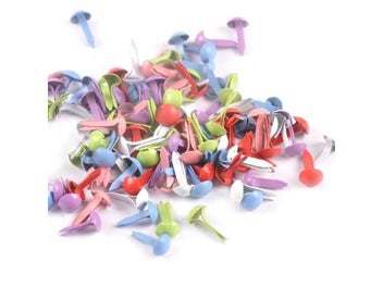 Listing 3 of 9 for Mix Round Fastener Brads Embellishments For Scrapbook DIY Handmade Metal Crafts