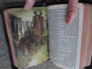 Listing 5 of 7 for (TO) Old leather Holy Bible...