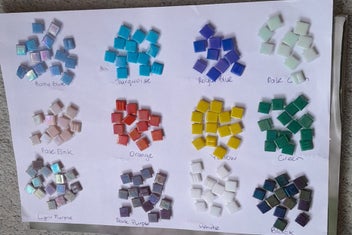 Listing 2 of 2 for 200 iridescent single colour 10mm vitreous mosaic tiles take your pick