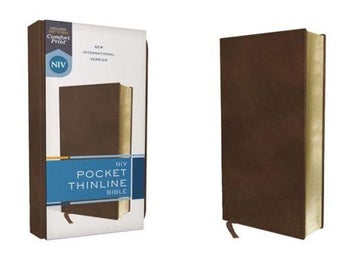 Listing 1 of 1 for NIV, Pocket Thinline Bible, Leathersoft, Brown, Red Letter, Comfort Print