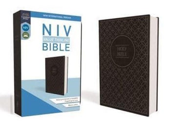 Listing 1 of 1 for NIV, Value Thinline Bible, Leathersoft, Gray/Black, Comfort Print