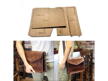 Listing 3 of 8 for DIY Leather Kraft Paper Messenger Bag Sewing Pattern 30x22x7CM