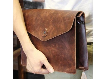 Listing 4 of 8 for DIY Leather Kraft Paper Messenger Bag Sewing Pattern 30x22x7CM