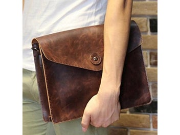 Listing 5 of 8 for DIY Leather Kraft Paper Messenger Bag Sewing Pattern 30x22x7CM