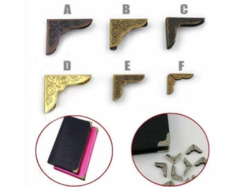 Listing 3 of 16 for 25 Pcs Book Corner Protectors Scrapbooking Albums Folder Metal Menus Folders