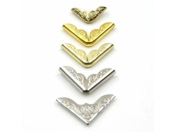 Listing 4 of 16 for 25 Pcs Book Corner Protectors Scrapbooking Albums Folder Metal Menus Folders