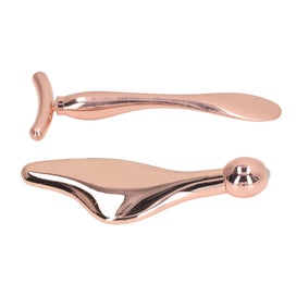Listing 2 of 5 for metal facial massage tool metal eye cream applicator 2pcs Face Roller Massage