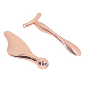 Listing 5 of 5 for metal facial massage tool metal eye cream applicator 2pcs Face Roller Massage