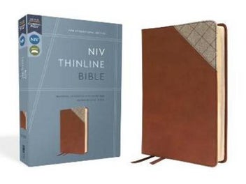 Listing 1 of 1 for NIV, Thinline Bible, Leathersoft, Brown, Red Letter, Comfort Print