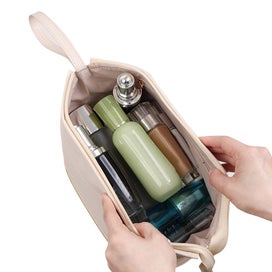 Listing 5 of 9 for Large Makeup Bag Double Layer Cosmetic Bag Travel Makeup Bag -White