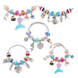 Listing 3 of 3 for Teen Girls DIY Charm Bracelet Kit Mermaid Craft Giftswith Unicorn Box-Colorful