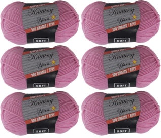 Listing 1 of 1 for 6 PACK 8 Ply Knitting Yarn 100G - Pink