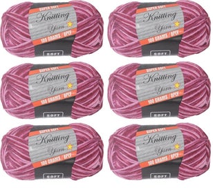 Listing 1 of 1 for 6 PACK 8 Ply Knitting Yarn 100G - Wine