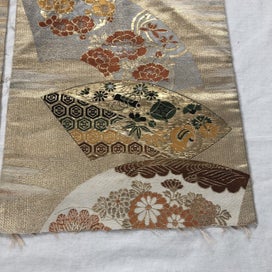 Listing 10 of 12 for Vintage Japanese Woven Silk Obi Fabric X2 Pieces