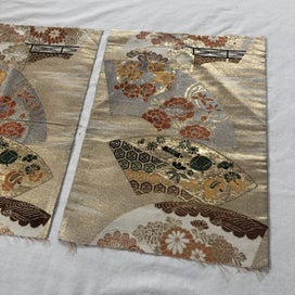 Listing 8 of 12 for Vintage Japanese Woven Silk Obi Fabric X2 Pieces