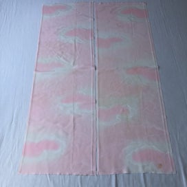 Listing 3 of 20 for Vintage Pink Woven Cloud Japanese Silk Kimono Fabric Panels X2