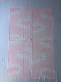 Listing 6 of 20 for Vintage Pink Woven Cloud Japanese Silk Kimono Fabric Panels X2
