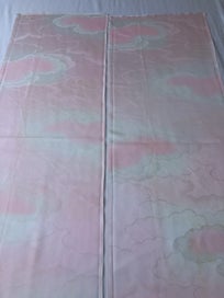 Listing 10 of 20 for Vintage Pink Woven Cloud Japanese Silk Kimono Fabric Panels X2