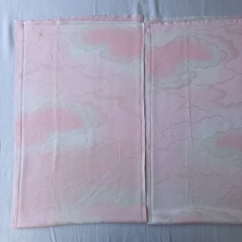 Listing 16 of 20 for Vintage Pink Woven Cloud Japanese Silk Kimono Fabric Panels X2