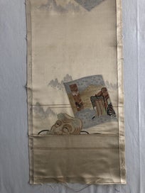 Listing 3 of 20 for Japanese Woven Silk Panel Vintage Textile Art Woven Obi Panel