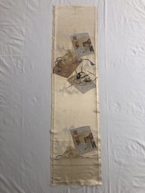 Listing 4 of 20 for Japanese Woven Silk Panel Vintage Textile Art Woven Obi Panel
