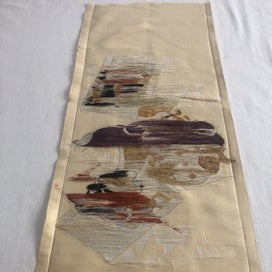 Listing 12 of 20 for Japanese Woven Silk Panel Vintage Textile Art Woven Obi Panel