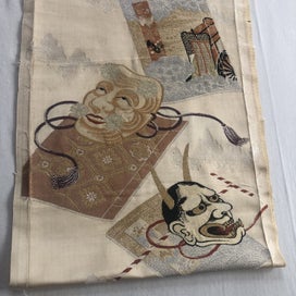 Listing 14 of 20 for Japanese Woven Silk Panel Vintage Textile Art Woven Obi Panel