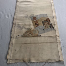 Listing 18 of 20 for Japanese Woven Silk Panel Vintage Textile Art Woven Obi Panel