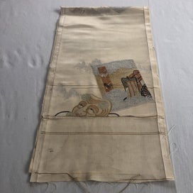 Listing 20 of 20 for Japanese Woven Silk Panel Vintage Textile Art Woven Obi Panel