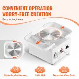 Listing 3 of 15 for Mini Pottery Wheel Electric Ceramic Wheel Machine 0-320RPM Speed White