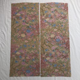Listing 2 of 13 for Vintage Japanese Silk Floral Kimono Panels Fabric X2 Pieces