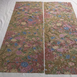 Listing 3 of 13 for Vintage Japanese Silk Floral Kimono Panels Fabric X2 Pieces